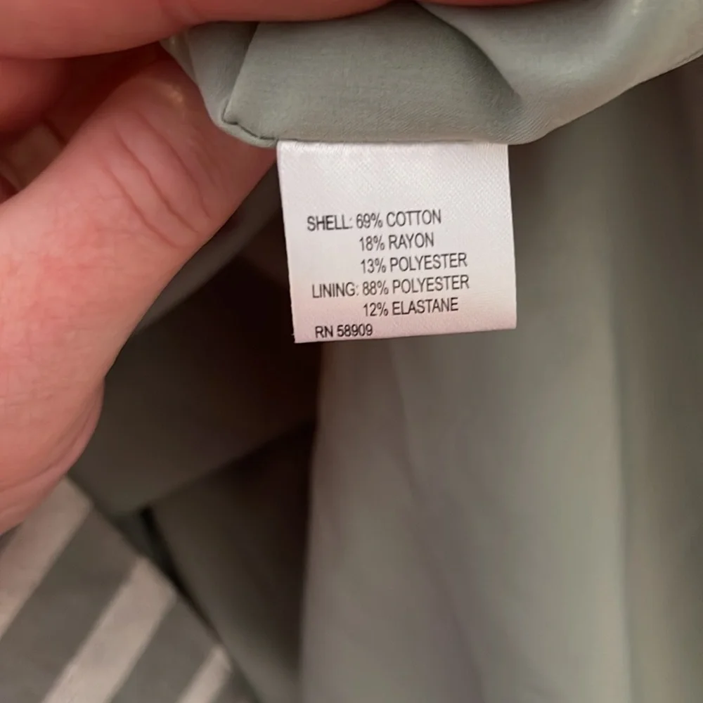 NWT Gianni Bini Sage/White Stripped Slip On Dress w/ shutter sleeves  Size Small - Picture 10 of 12